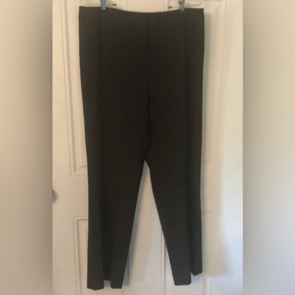 Lafayette 148 New York Chocolate Brown Flat Front Wool Wide Leg Trousers Pants